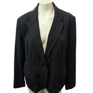 Merona Black Blazer Jacket Womens 18 Single Button Career Office Classic